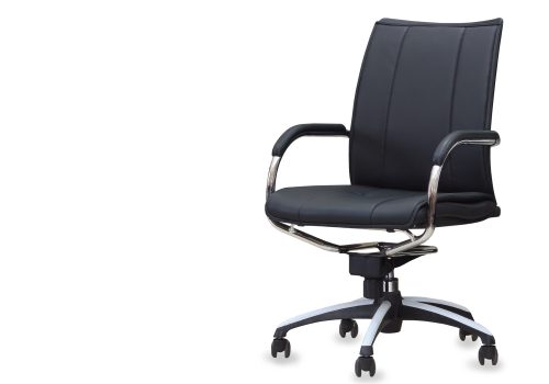 The,Office,Chair,From,Black,Leather.,Isolated